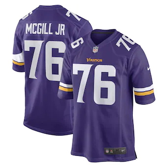 mens nike ty mcgill jr purple minnesota vikings game player